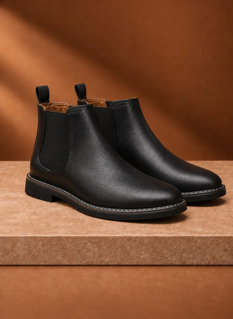 Chelsea Ankle Boots with Elastic Side Panels for Men