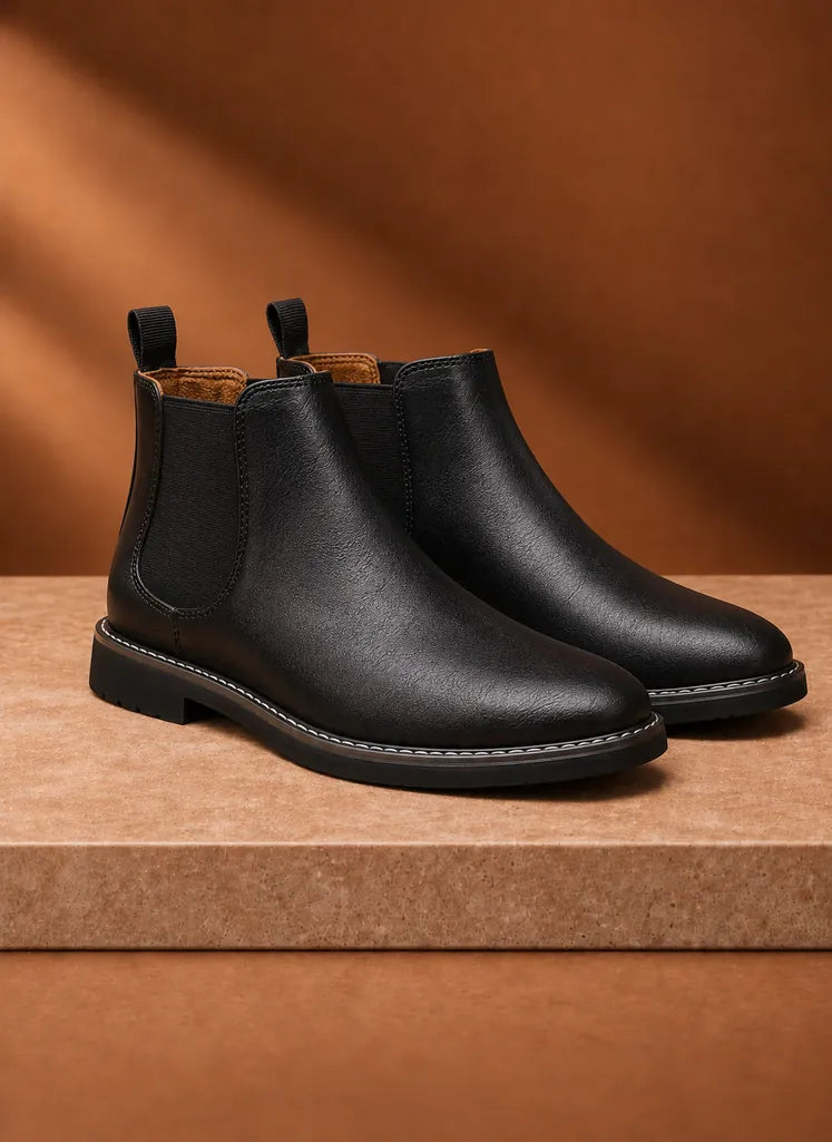 Chelsea Ankle Boots with Elastic Side Panels for Men