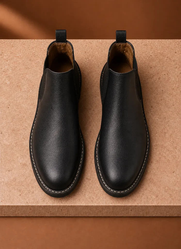 Chelsea Ankle Boots with Elastic Side Panels for Men
