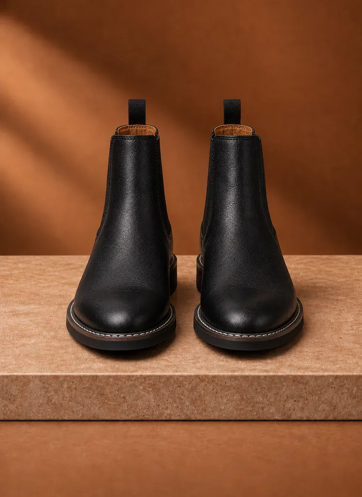 Chelsea Ankle Boots with Elastic Side Panels for Men