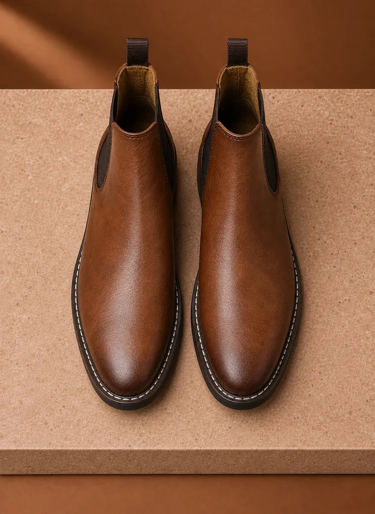 Chelsea Ankle Boots with Elastic Side Panels for Men