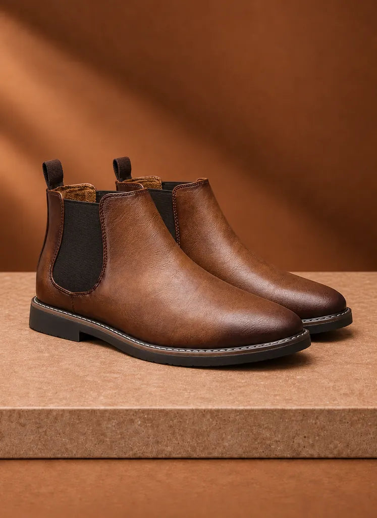 Chelsea Ankle Boots with Elastic Side Panels for Men