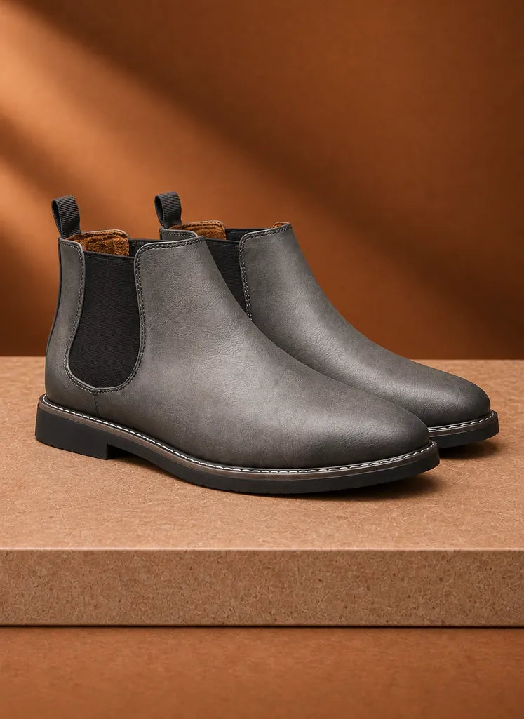 Chelsea Ankle Boots with Elastic Side Panels for Men