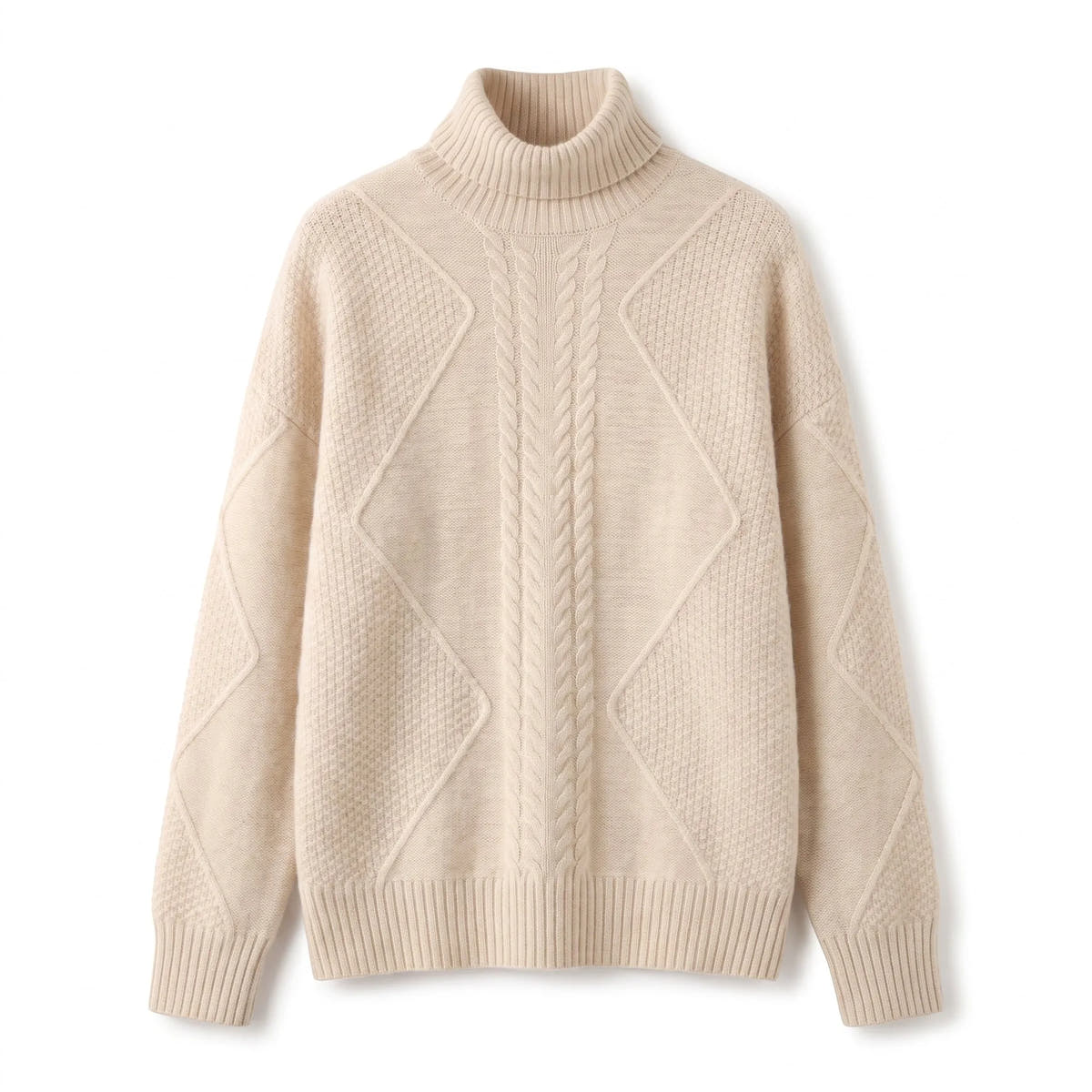 Christine | Women's Cable Knit Fitted Turtleneck Sweater