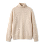 Christine | Women's Cable Knit Fitted Turtleneck Sweater