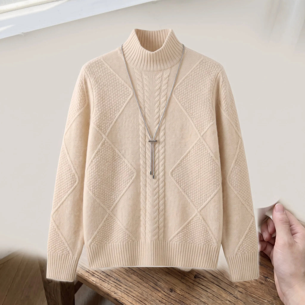 Christine | Women's Cable Knit Fitted Turtleneck Sweater