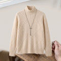 Christine | Women's Cable Knit Fitted Turtleneck Sweater