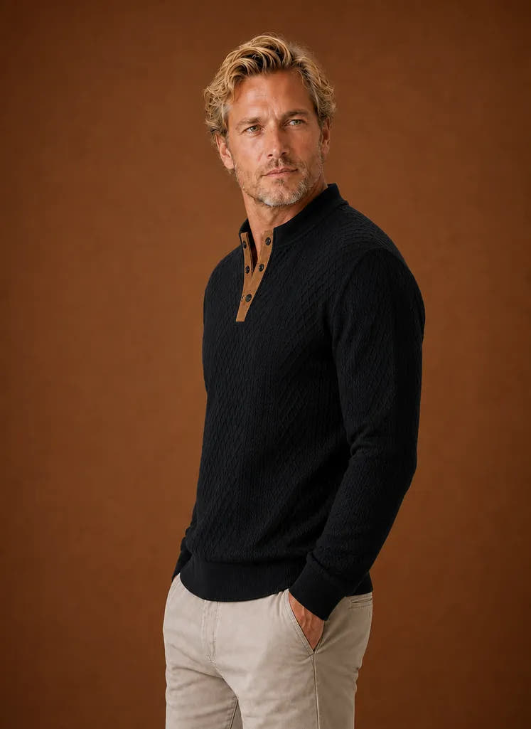 Classic Crewneck Layering Pullover Sweater for Men