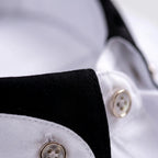 Contrast Detail Long Sleeve Button-Down Shirt for Men