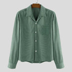 Cropped Corduroy Shirt with Relaxed Fit for Men