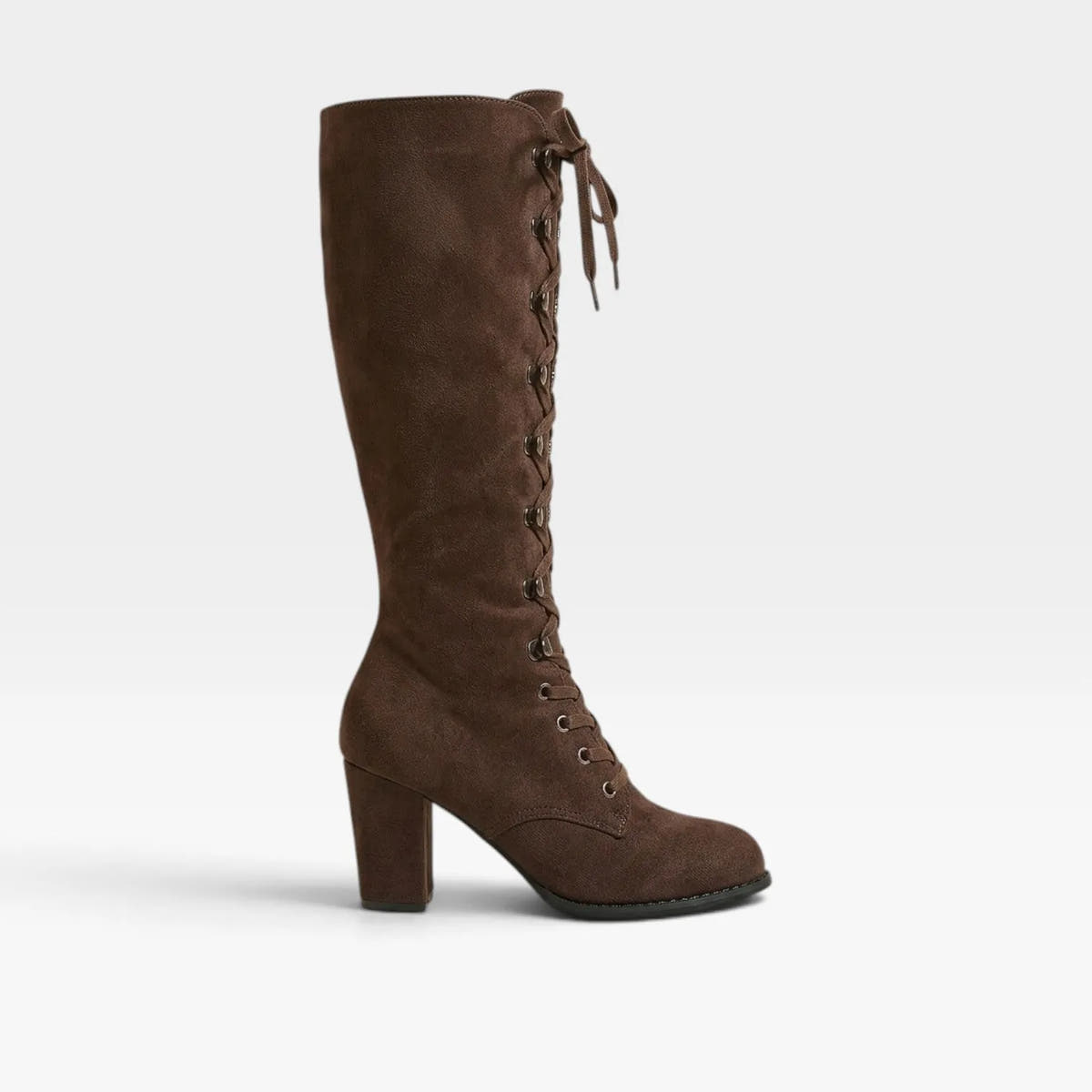 Elaine | Women's Suede Lace-Up Block Heel Ankle Boots