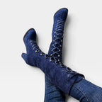 Elaine | Women's Suede Lace-Up Block Heel Ankle Boots