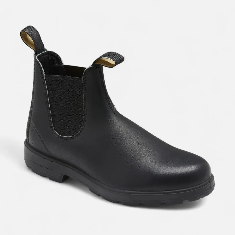 Faux Leather Ankle Boots with Elastic Side Panel for Men