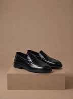 Faux Leather Penny Loafers with Apron Toe for Men