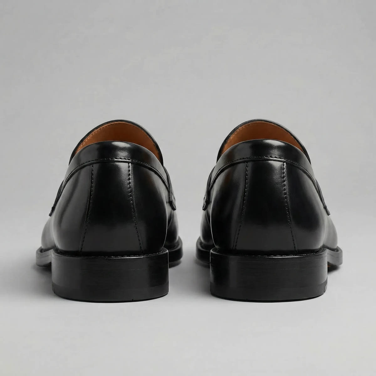 Faux Leather Penny Loafers with Rubber Sole for Men