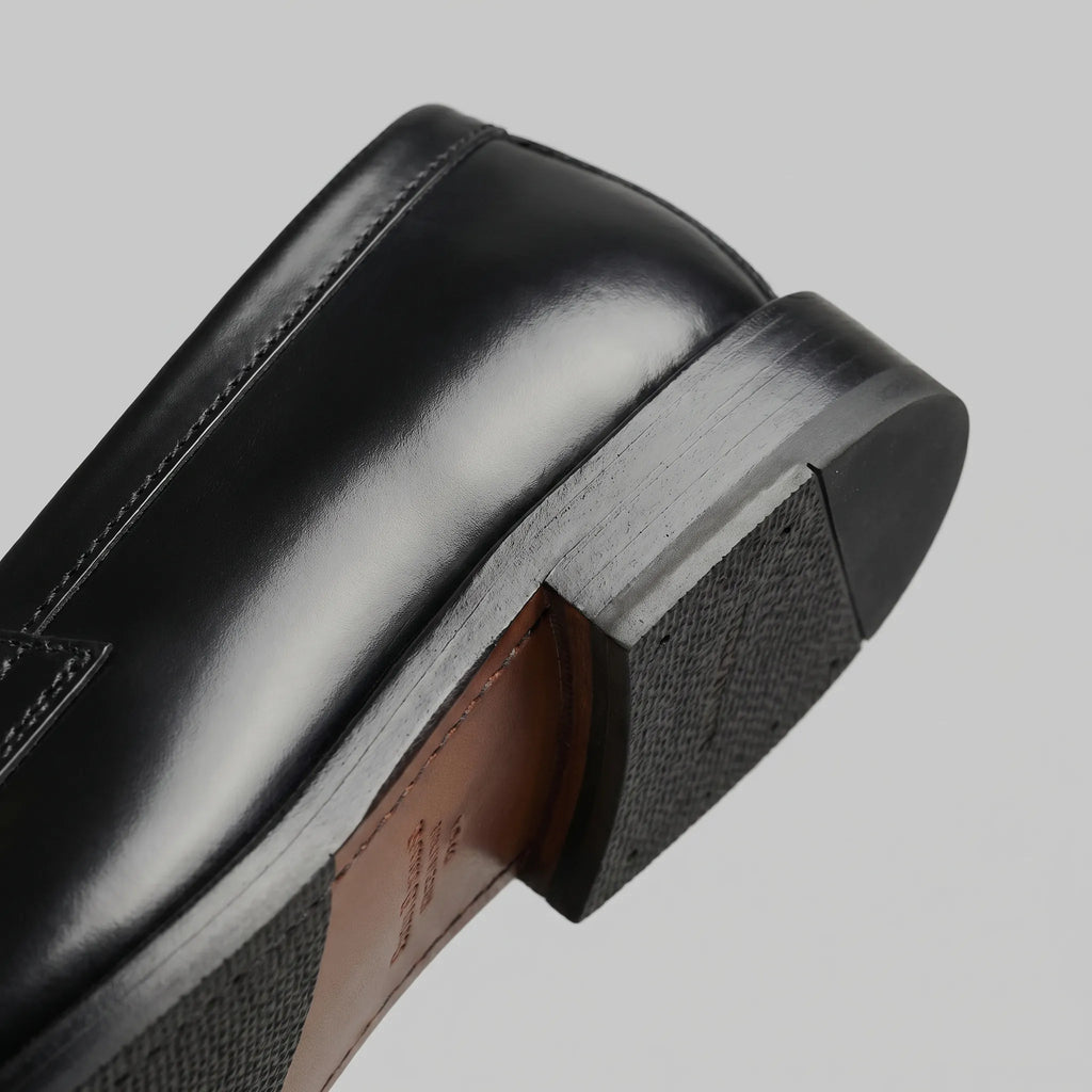 Faux Leather Penny Loafers with Rubber Sole for Men