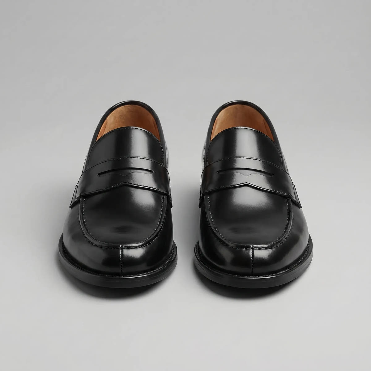 Faux Leather Penny Loafers with Rubber Sole for Men