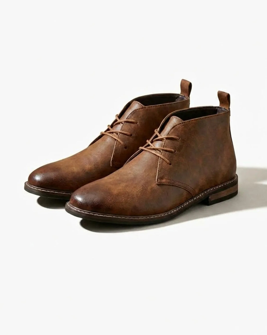 Leather Lace-Up Chukka Boots for Men