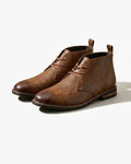 Leather Lace-Up Chukka Boots for Men