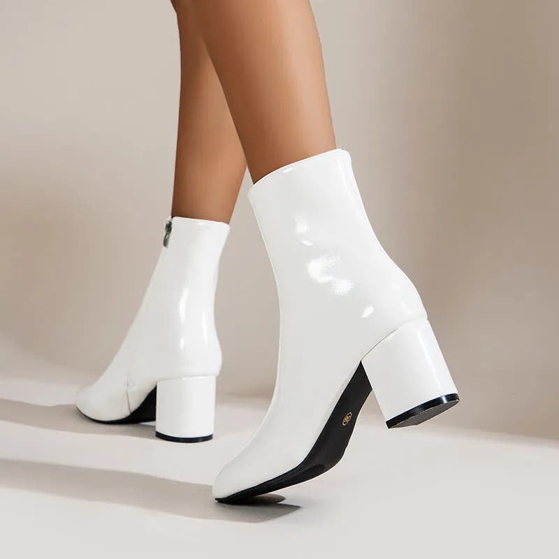Gail | Women's Faux-Leather Block Heel Ankle Boots