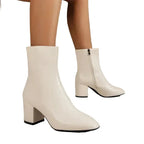 Gail | Women's Faux-Leather Block Heel Ankle Boots