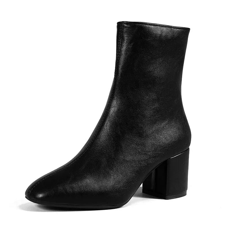 Gail | Women's Faux-Leather Block Heel Ankle Boots