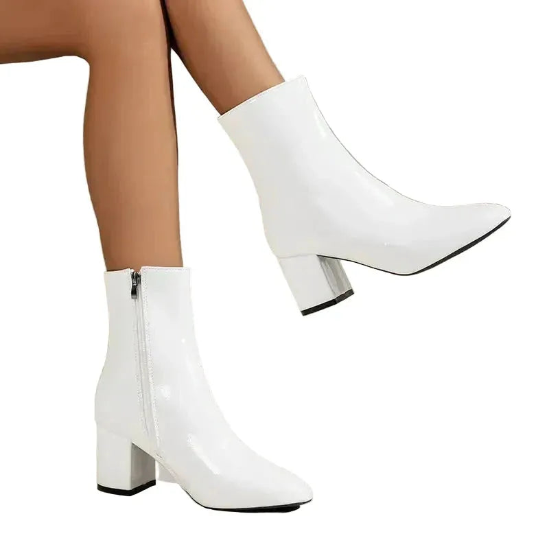Gail | Women's Faux-Leather Block Heel Ankle Boots