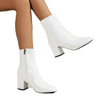 Gail | Women's Faux-Leather Block Heel Ankle Boots
