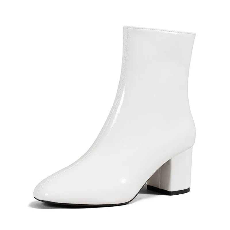 Gail | Women's Faux-Leather Block Heel Ankle Boots