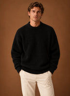 Heavyweight Chunky Knit Crewneck Sweater for Men