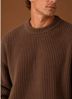 Heavyweight Chunky Knit Crewneck Sweater for Men