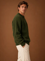 Heavyweight Chunky Knit Crewneck Sweater for Men