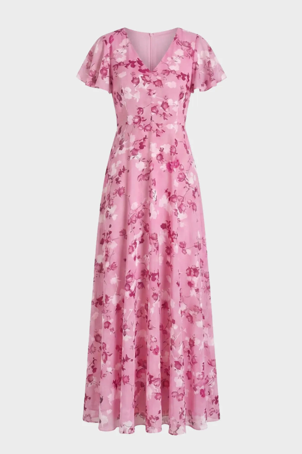 Ismay | Women's Floral Flutter-Sleeve Maxi Dress