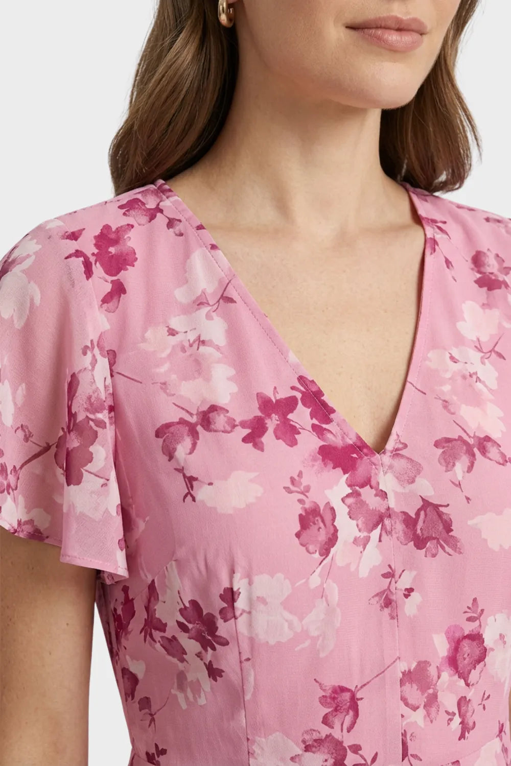Ismay | Women's Floral Flutter-Sleeve Maxi Dress