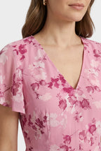 Ismay | Women's Floral Flutter-Sleeve Maxi Dress