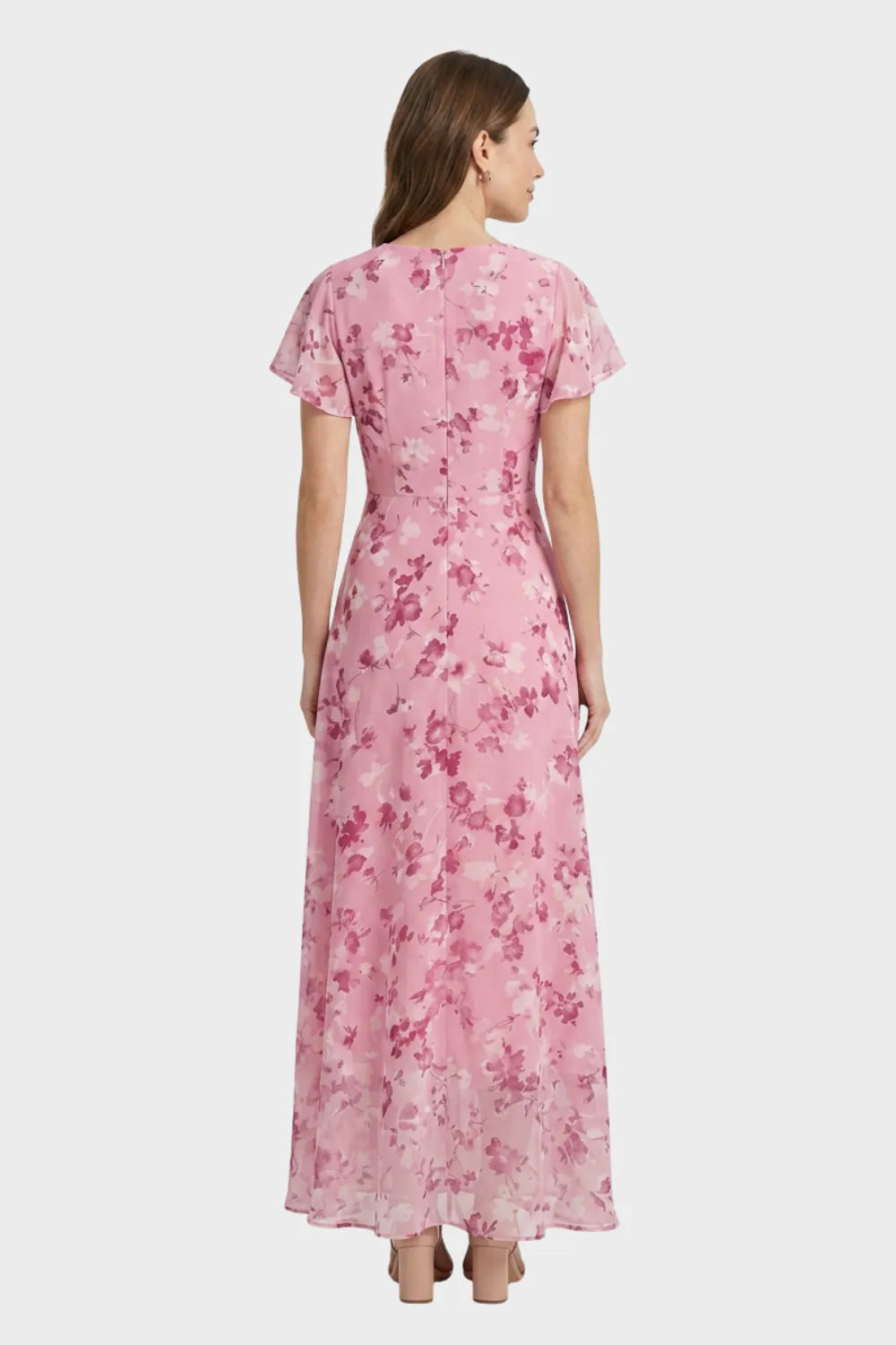 Ismay | Women's Floral Flutter-Sleeve Maxi Dress