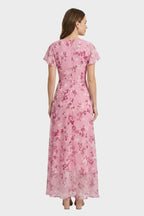 Ismay | Women's Floral Flutter-Sleeve Maxi Dress