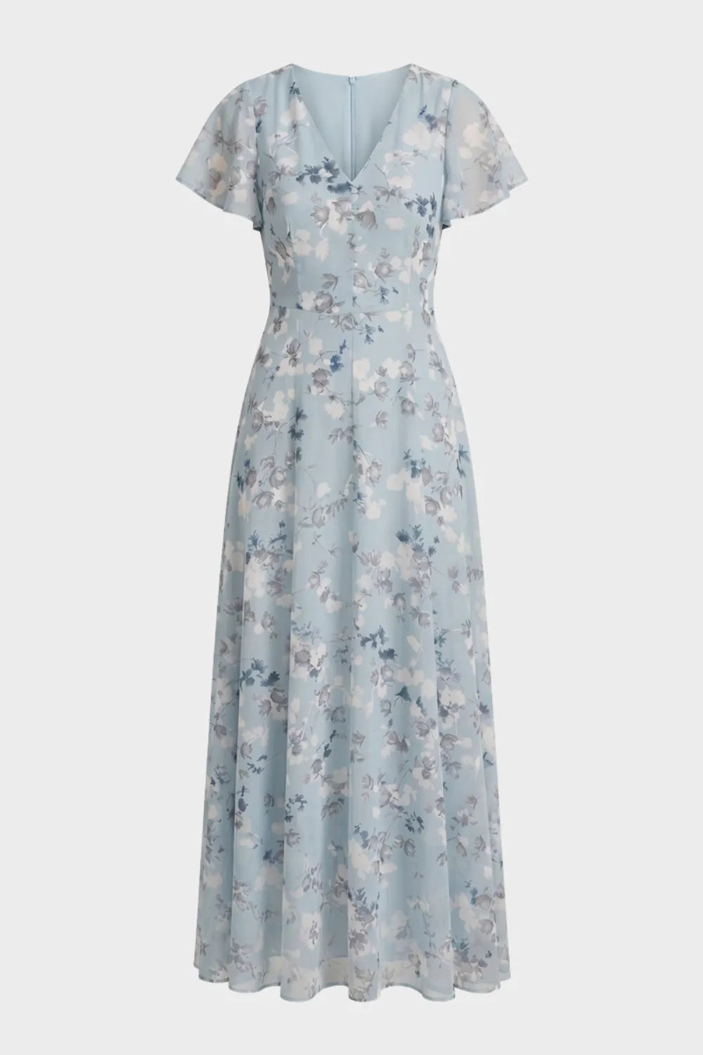 Ismay | Women's Floral Flutter-Sleeve Maxi Dress