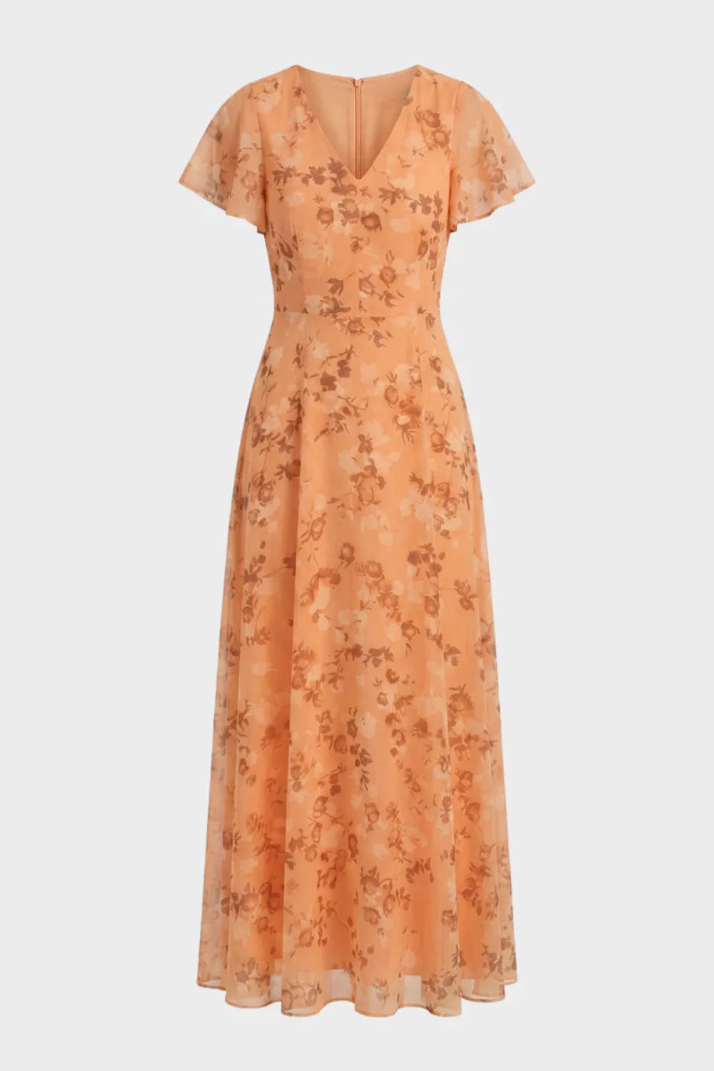 Ismay | Women's Floral Flutter-Sleeve Maxi Dress