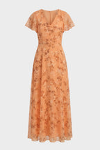 Ismay | Women's Floral Flutter-Sleeve Maxi Dress