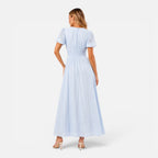 Jocasta | Women's Puff-Sleeve Smocked Maxi Dress