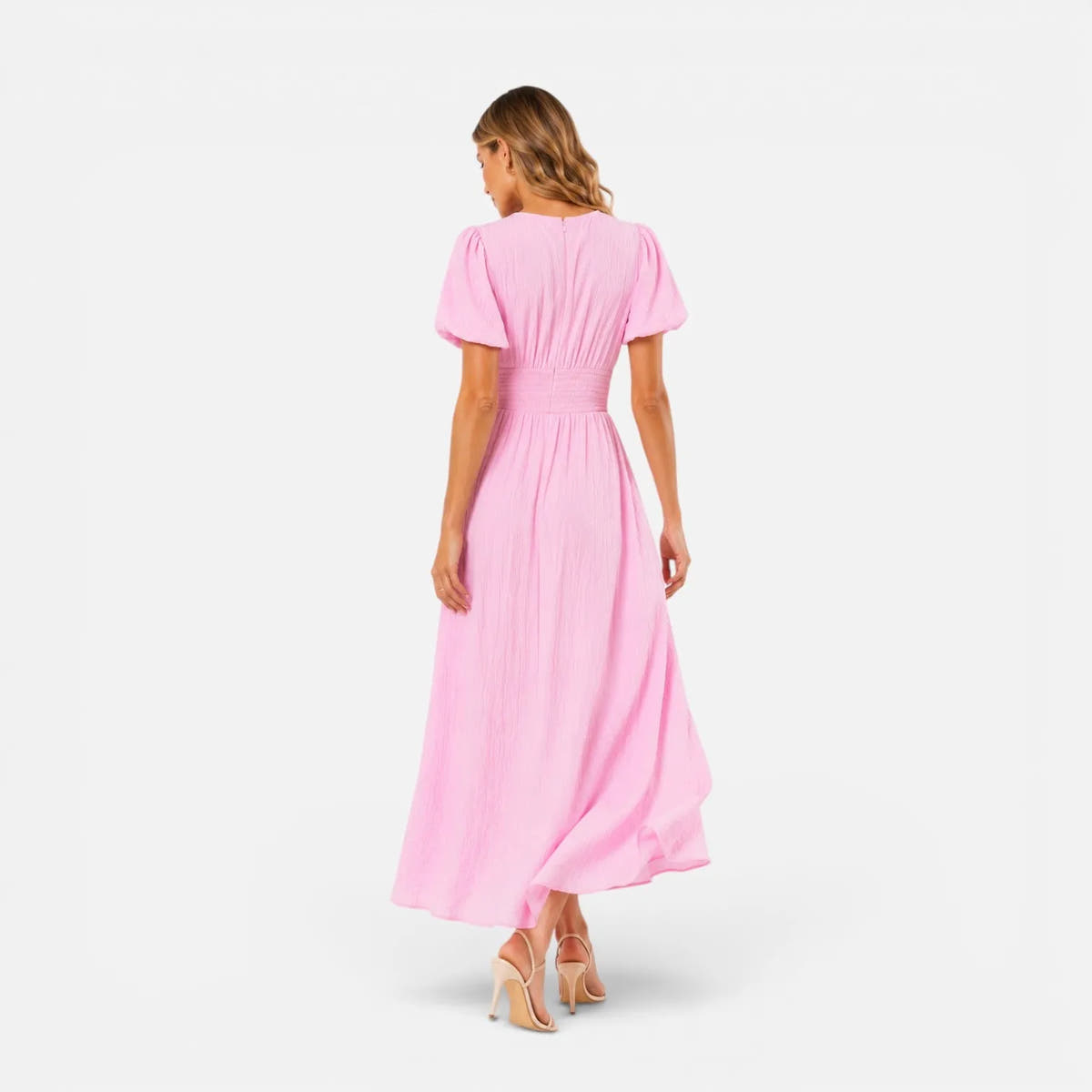 Jocasta | Women's Puff-Sleeve Smocked Maxi Dress
