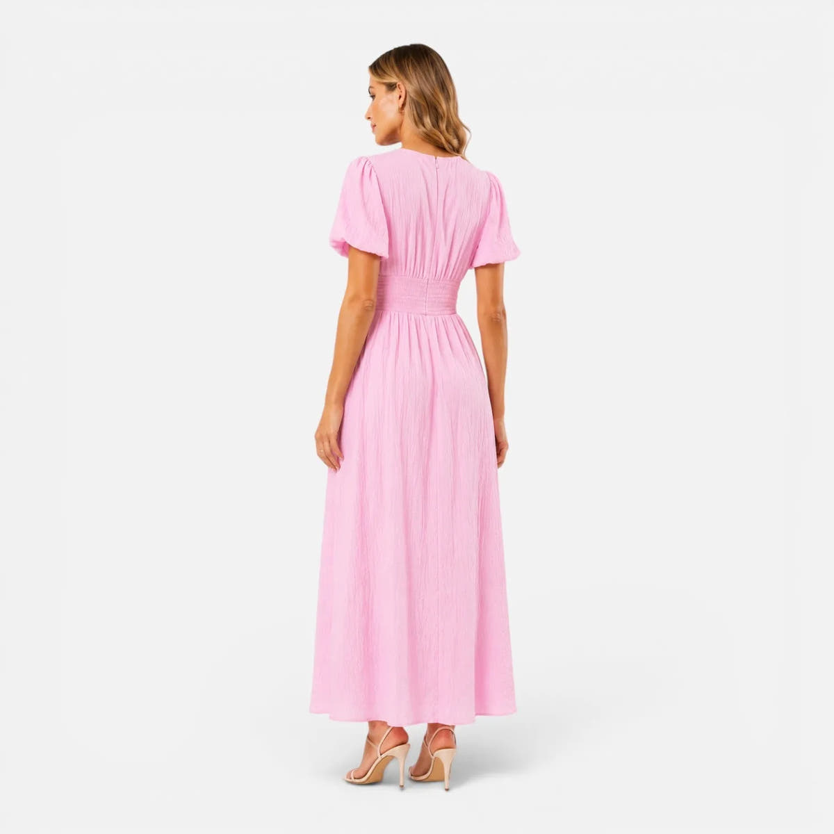Jocasta | Women's Puff-Sleeve Smocked Maxi Dress