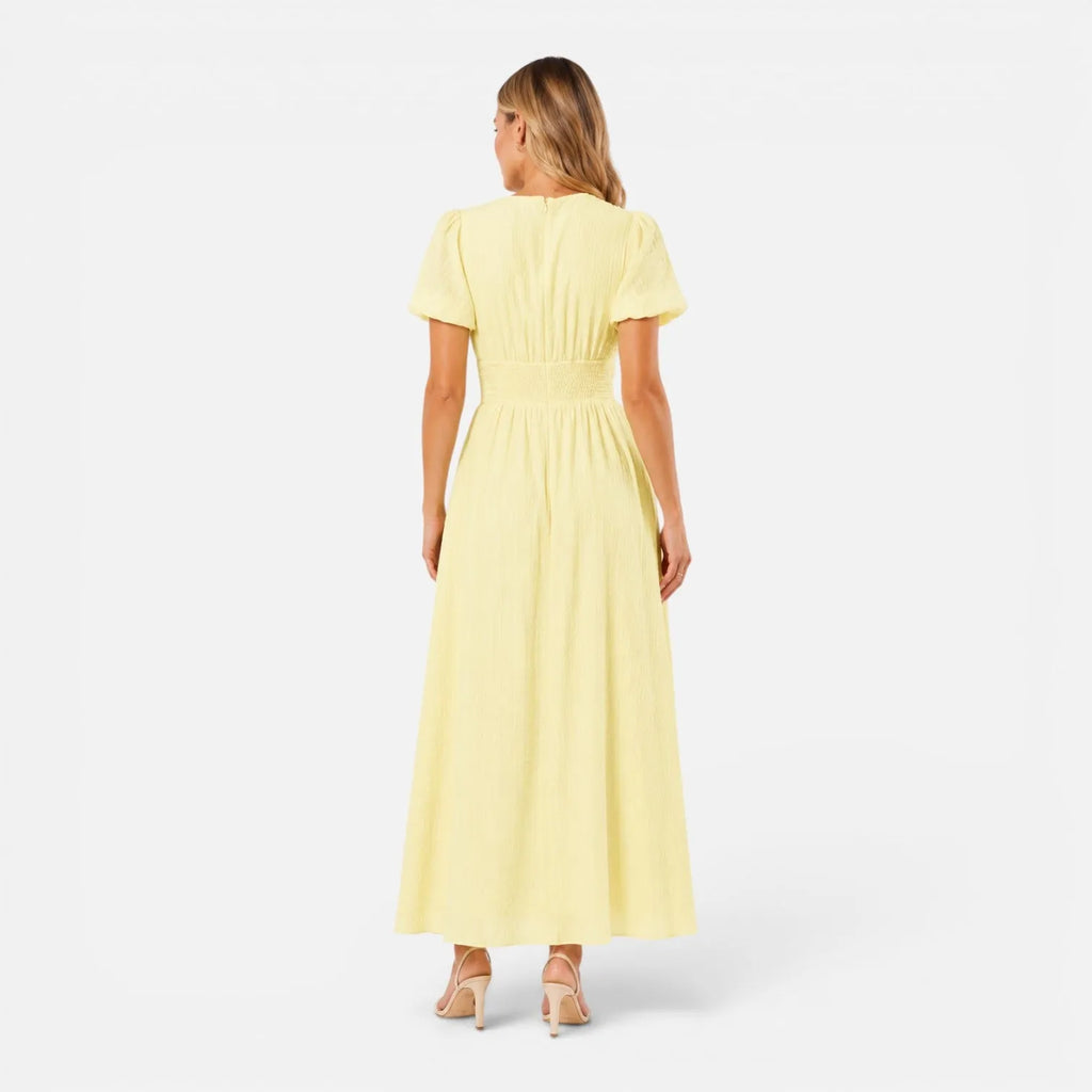 Jocasta | Women's Puff-Sleeve Smocked Maxi Dress