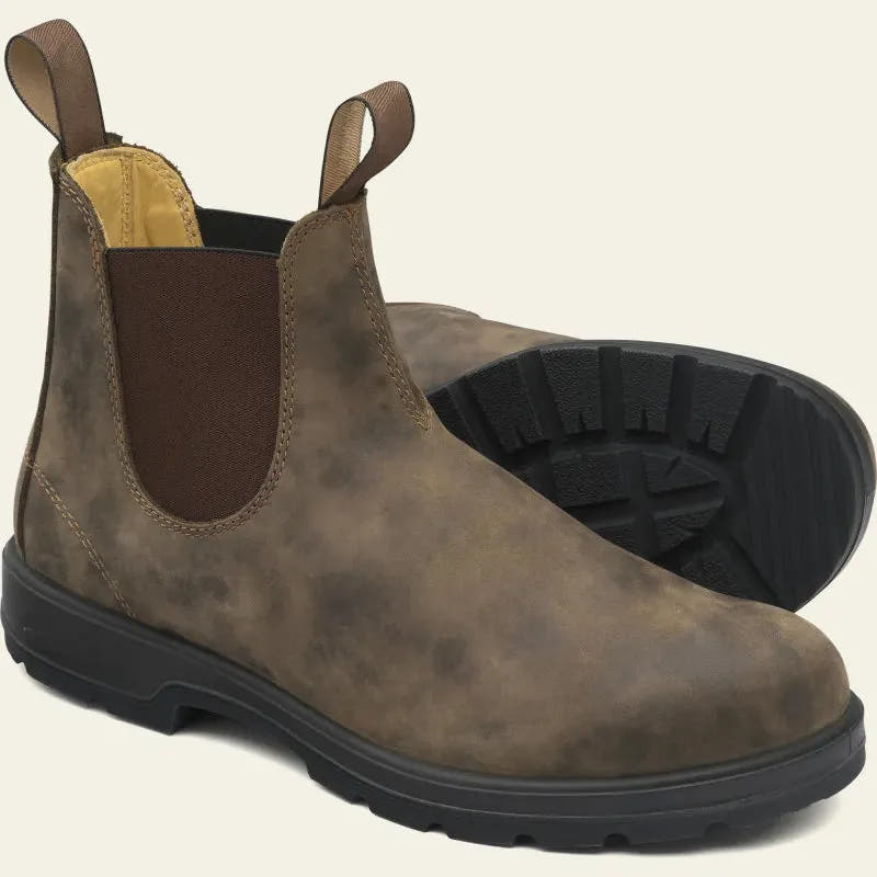 Leather Chelsea Boots with Elastic Panels for Men
