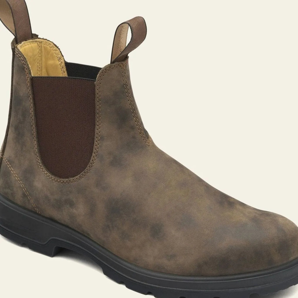 Leather Chelsea Boots with Elastic Panels for Men