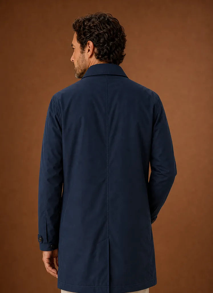 Lightweight Water-Resistant Trench Coat for Men