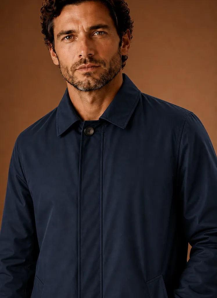 Lightweight Water-Resistant Trench Coat for Men