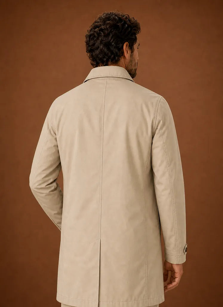 Lightweight Water-Resistant Trench Coat for Men