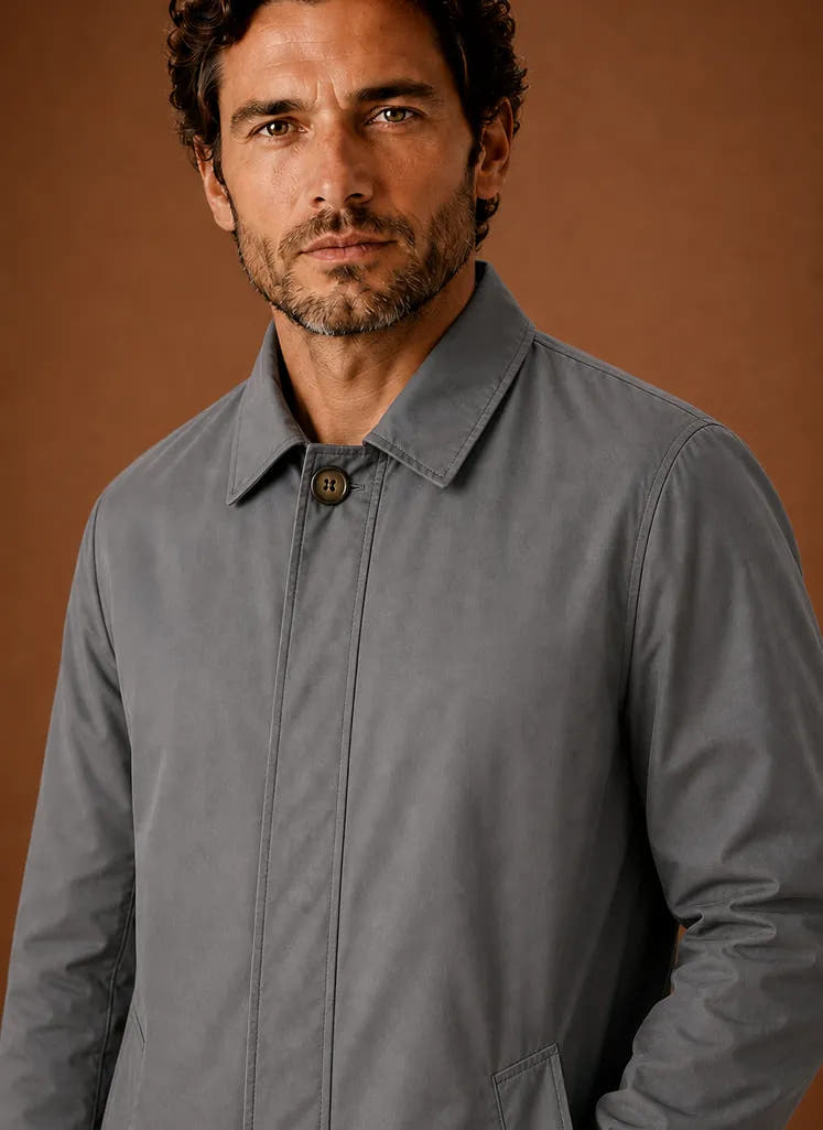 Lightweight Water-Resistant Trench Coat for Men